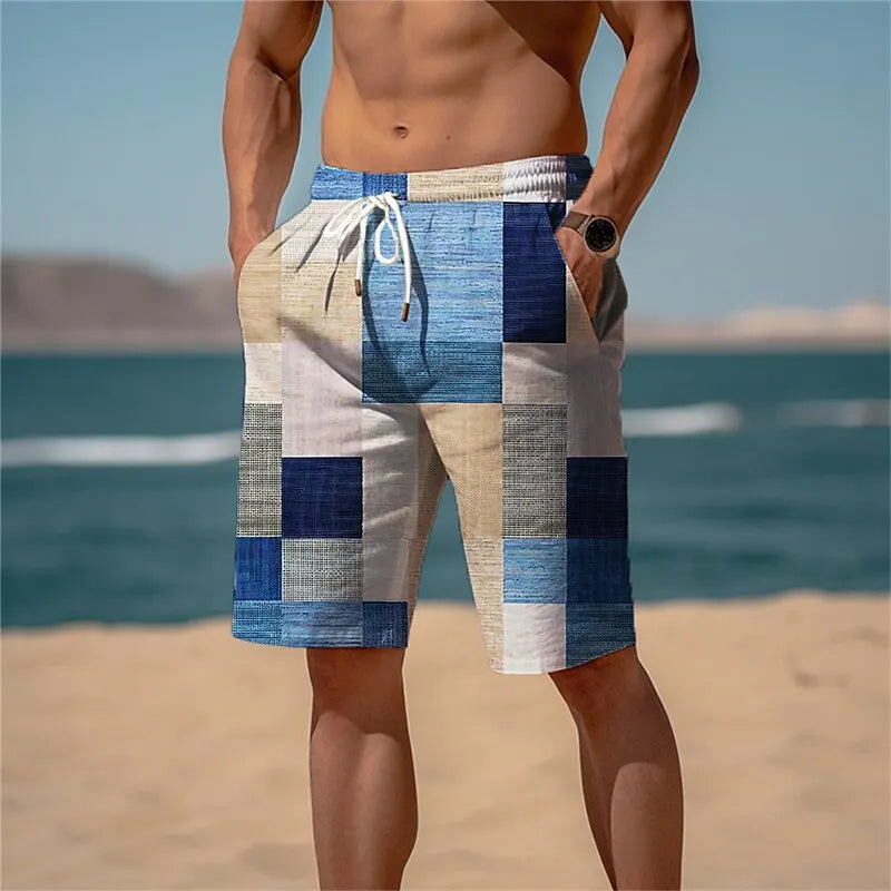 2025 New Fashion Printed Men'S Beach Shorts Bermuda Boardshorts High Quality Stretch Quick Dry Swimwear Surf Swim Trunks Men