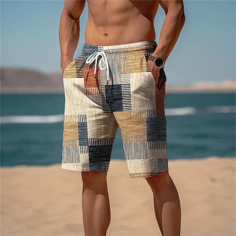 2025 New Fashion Printed Men'S Beach Shorts Bermuda Boardshorts High Quality Stretch Quick Dry Swimwear Surf Swim Trunks Men