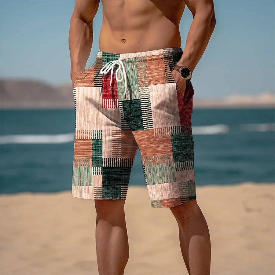 2025 New Fashion Printed Men'S Beach Shorts Bermuda Boardshorts High Quality Stretch Quick Dry Swimwear Surf Swim Trunks Men