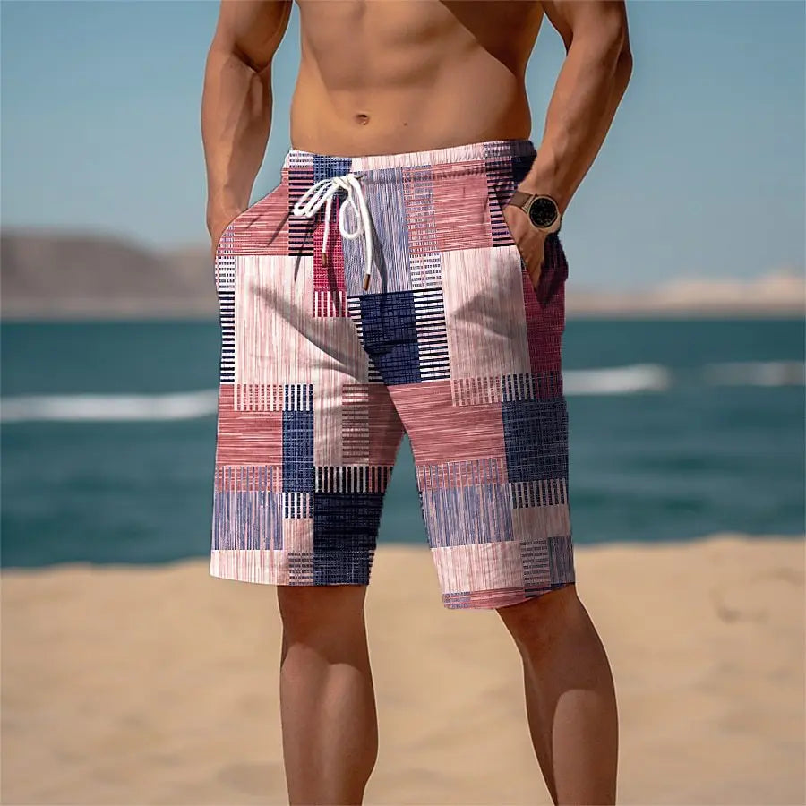 2025 New Fashion Printed Men'S Beach Shorts Bermuda Boardshorts High Quality Stretch Quick Dry Swimwear Surf Swim Trunks Men