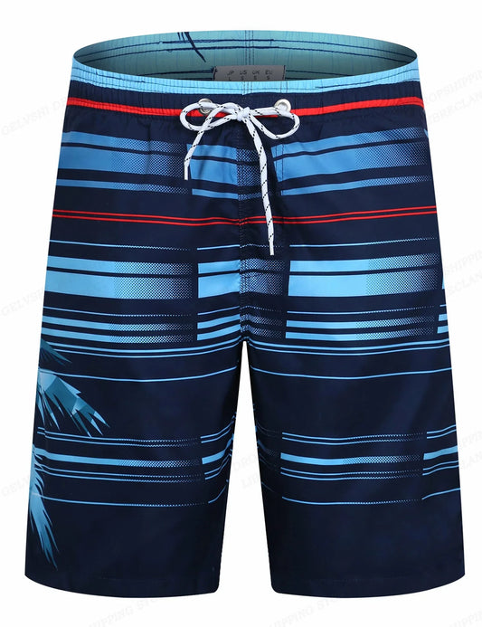 2025 New Fashion Printed Men'S Beach Shorts Bermuda Boardshorts High Quality Stretch Quick Dry Swimwear Surf Swim Trunks Men
