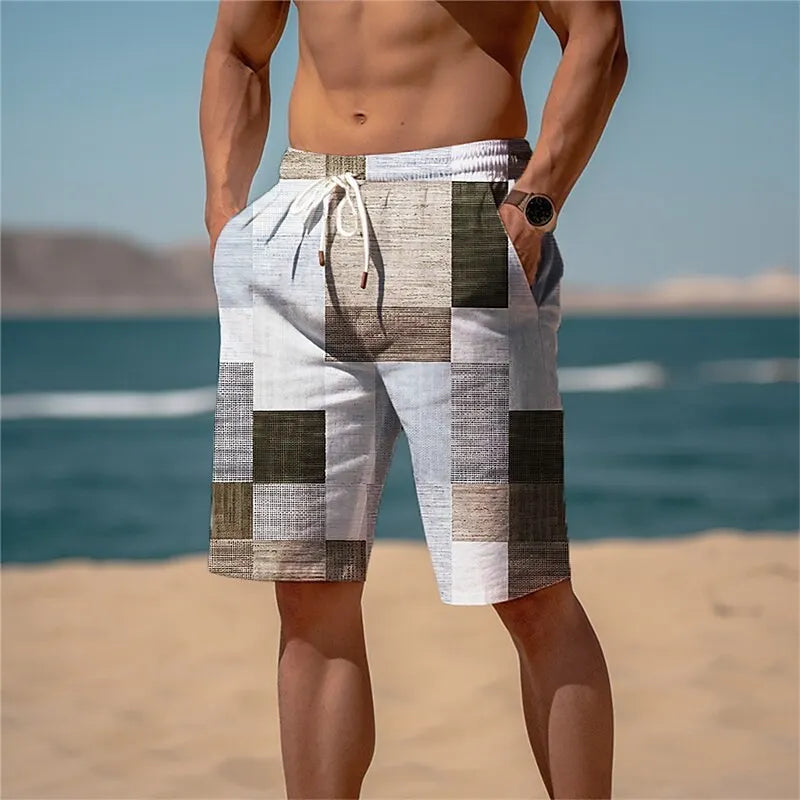 2025 New Fashion Printed Men'S Beach Shorts Bermuda Boardshorts High Quality Stretch Quick Dry Swimwear Surf Swim Trunks Men